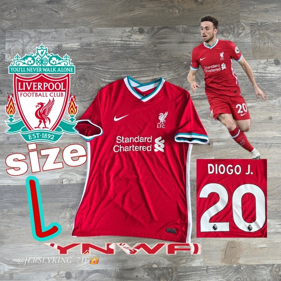 Nike Liverpool FC Diogo Jota #20 2020/2021 Home Red Jersey Size Men's Large